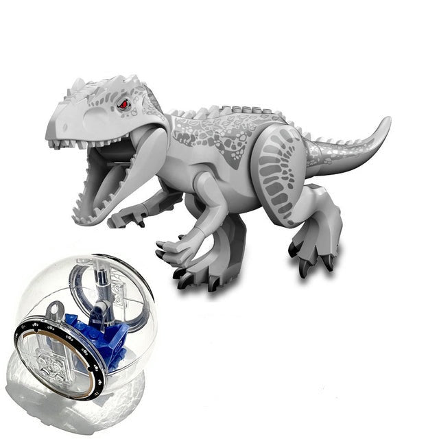 Großer Grauer T-Rex als Baustein Figur mit Gyro Ball kaufen - Dinosaurier.store