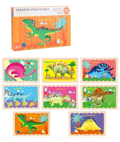 Kreatives Streifen Puzzle Dinosaurier für Kleinkinder kaufen - Dinosaurier.store