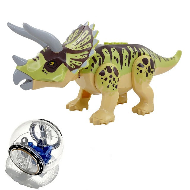 Großer Grüner Triceratops als Dinosaurier Figur aus Jurassic World mit Gyro Ball kaufen - Dinosaurier.store