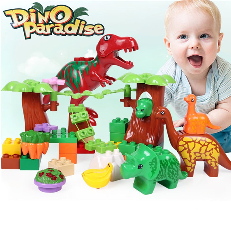 Dino Paradies Baustein Set mit Dino Figuren (40 Teile) kaufen - Dinosaurier.store