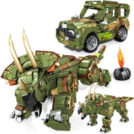 2in1 Klemm-Baustein Set Triceratops oder Jeep (1100 Teile) kaufen - Dinosaurier.store