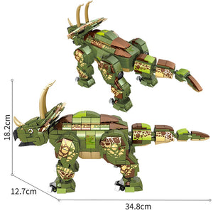 2in1 Klemm-Baustein Set Triceratops oder Jeep (1100 Teile) kaufen - Dinosaurier.store